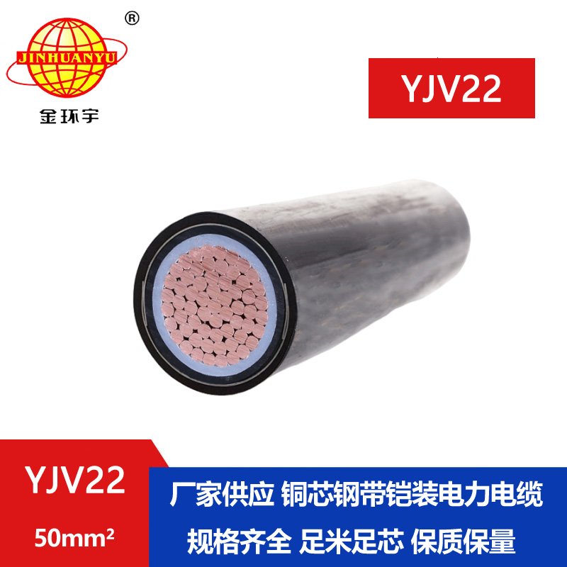 金环宇电线电缆 铠装电力电缆YJV22-50平方 铜芯交